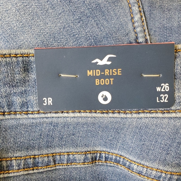 Hollister Junior Jeans Sz 3R Mid Rise Boot W26 L32 Stretch - Picture 4 of 6